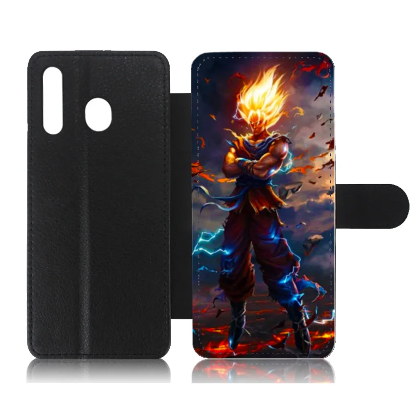 Кожаный чехол для samsung Galaxy M30 Dragon Ball Z Goku Elephant Heart Print Flip Folio Cover с держателем