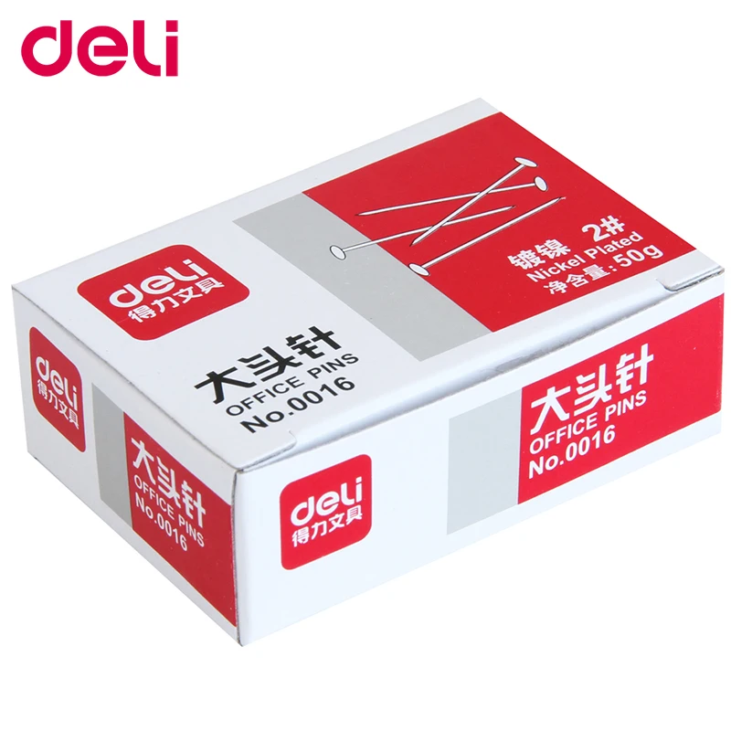 Стандартные булавки Deli 50 шт. г в коробке Металлические Булавки миниатюрные