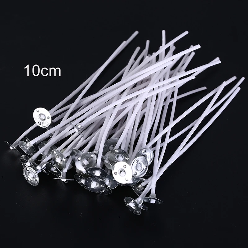 

50Pcs 8/10/12/14/16/20cm Cotton Candle Wick Smokeless DIY Candle Wick Core Pre Waxed With Sustainers Cotton Coreless