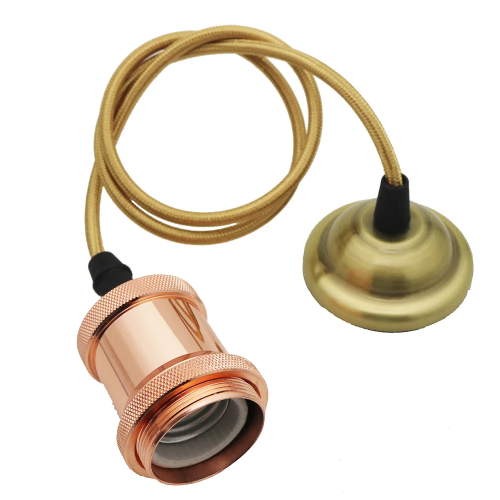 Rose Gold MengJay алюминиевый подвесной светильник E27 держатель лампы для 110V 220V led/Лампа накаливания(Эдисона) Винтажный Ретро Декор подвесной светильник - Цвет корпуса: Rose Gold