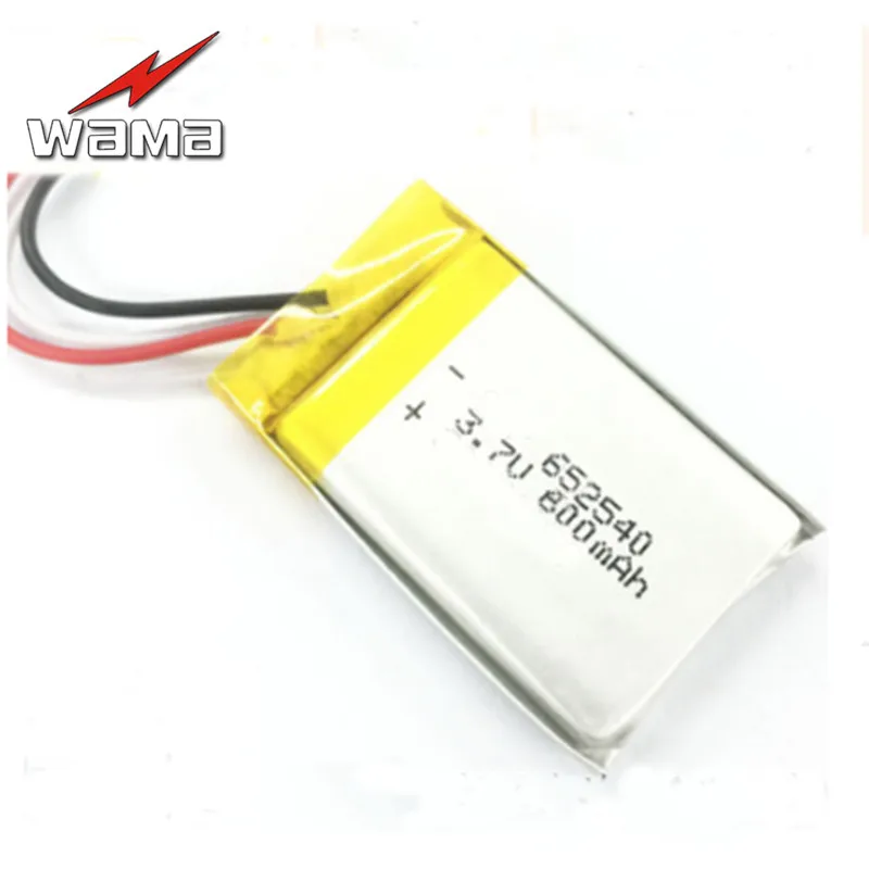 

4pcs/lot 652540 800mAh 3.7V Rechargeable Lithium Li-Polymer Battery For Bluetooth MP3/MP4