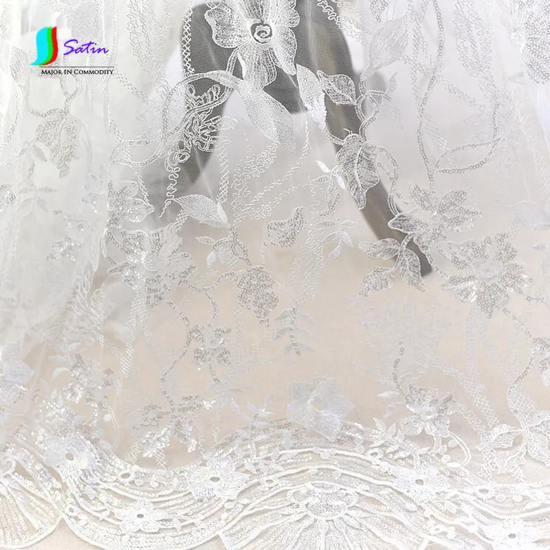Роскошное вечернее платье модное свадебное материал для шитья белые блестки