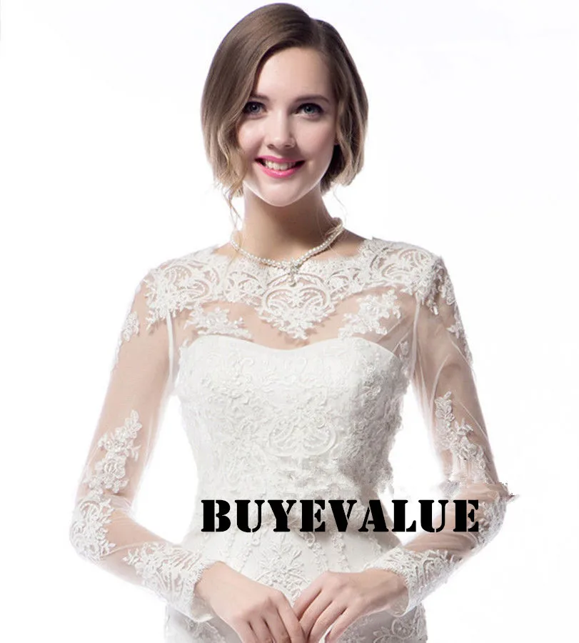 Шаль с длинным рукавом и кружевом цвета слоновой кости|bolero wedding jacket|bridal shrugbolero |