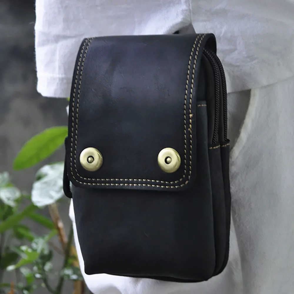 Винтажная забавная поясная сумка из натуральной кожи для мужчин дорожный ремень