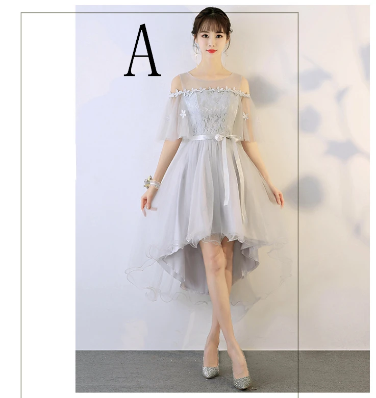 Robe de soiree, короткие платья для подружек невесты, серебристые, серые, Вечерние Платья для подружек невесты, вечерние платья, размер 6 H4187