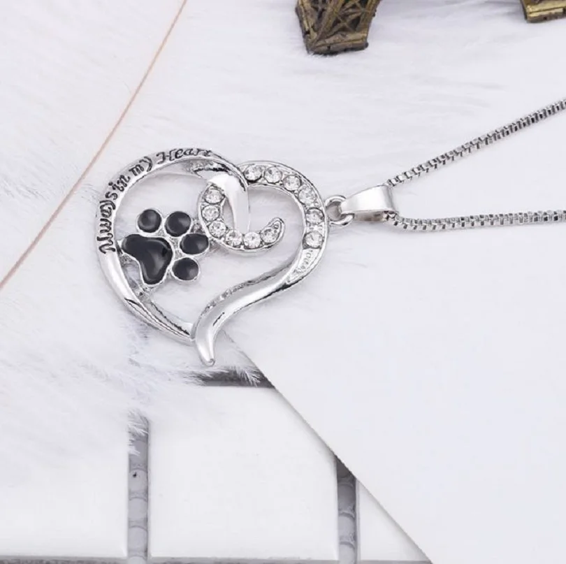 Трендовое ожерелье для когтей домашних собак Love Heart женское с эмалью в виде