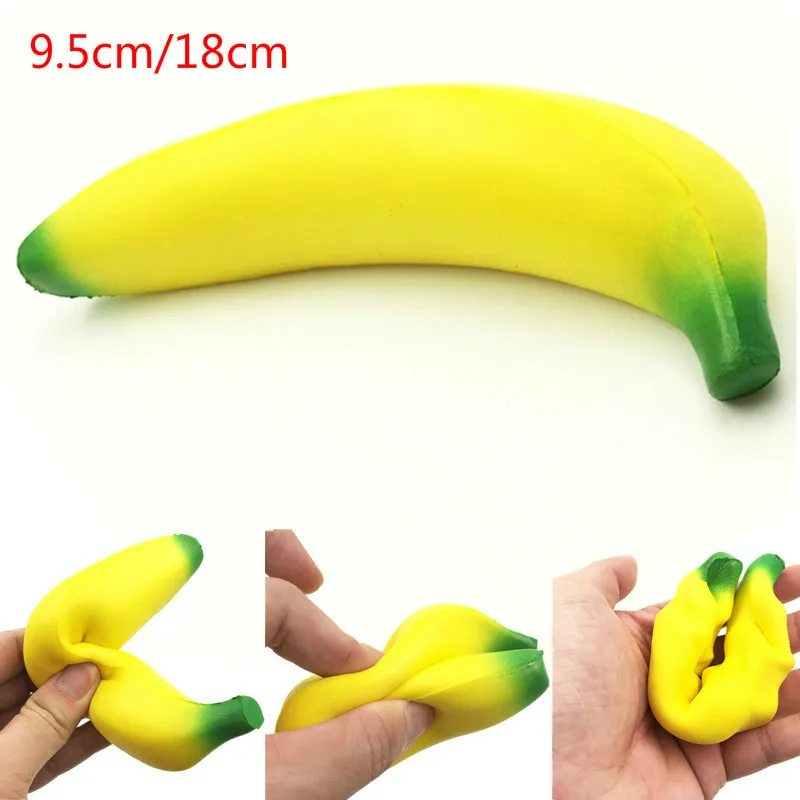 

Simulation Banana Squishy toys Slow Rising Jumbo Fruit Phone Straps Soft Cream Scented Squeeze Toy for Children/adults