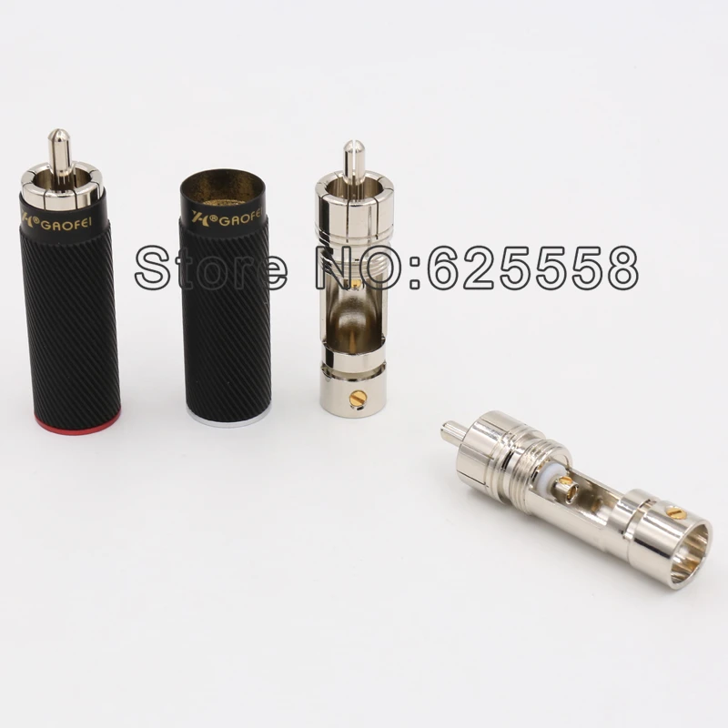 Бесплатная доставка 4 шт. латунь родиевое покрытие Rca вилки разъем hi-end аудио |