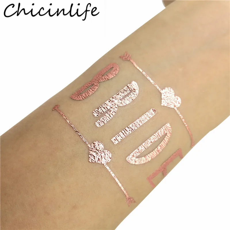 Chicinlife 5 шт. розовое золото невесты/фотоальбом временная татуировка наклейка