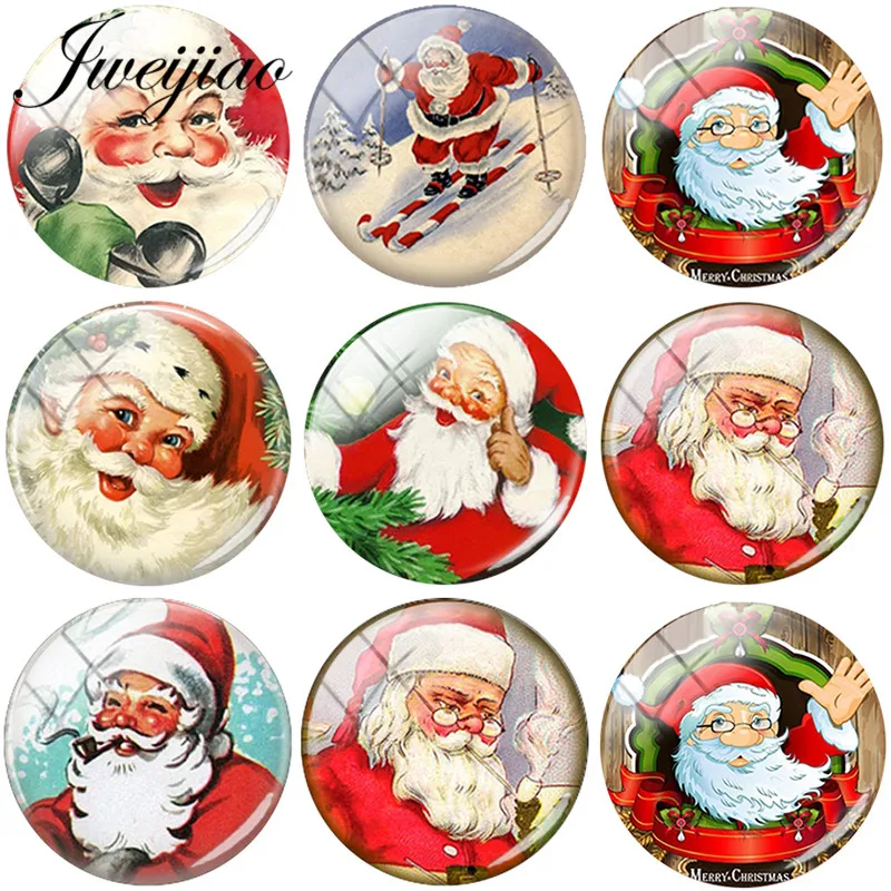 JWEIJIAO 5 шт./лот Санта Клаус Рождественская картина DIY браслет ожерелье ювелирные