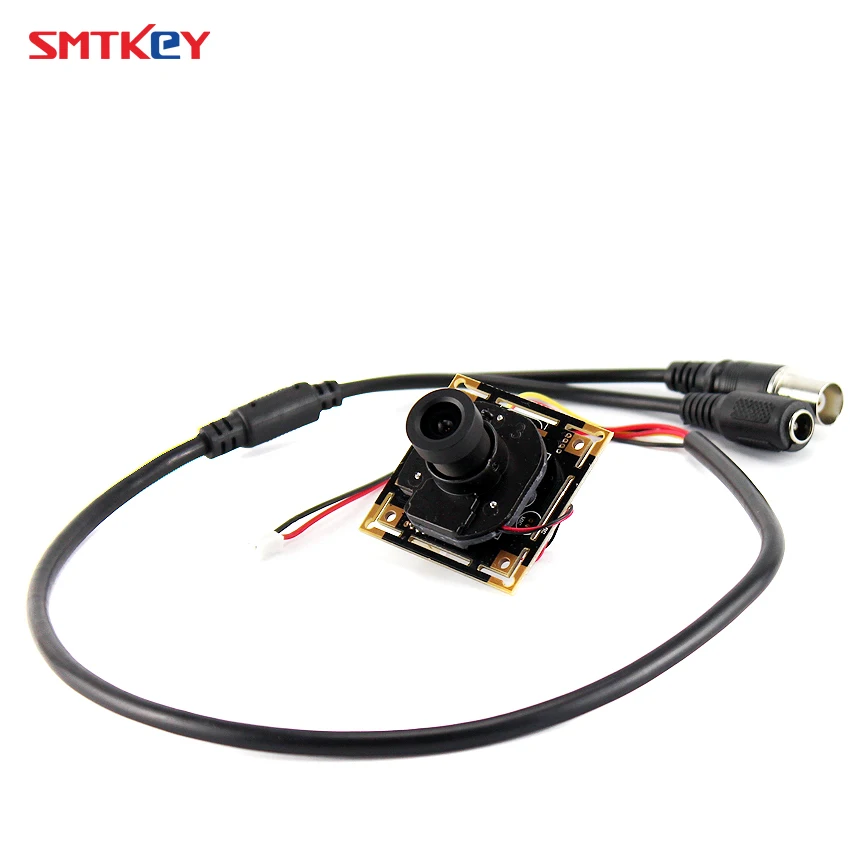 

SMTKEY 1000TVL or 700tvl CMOS color cctv mini camera with 3.6mm lens and cable