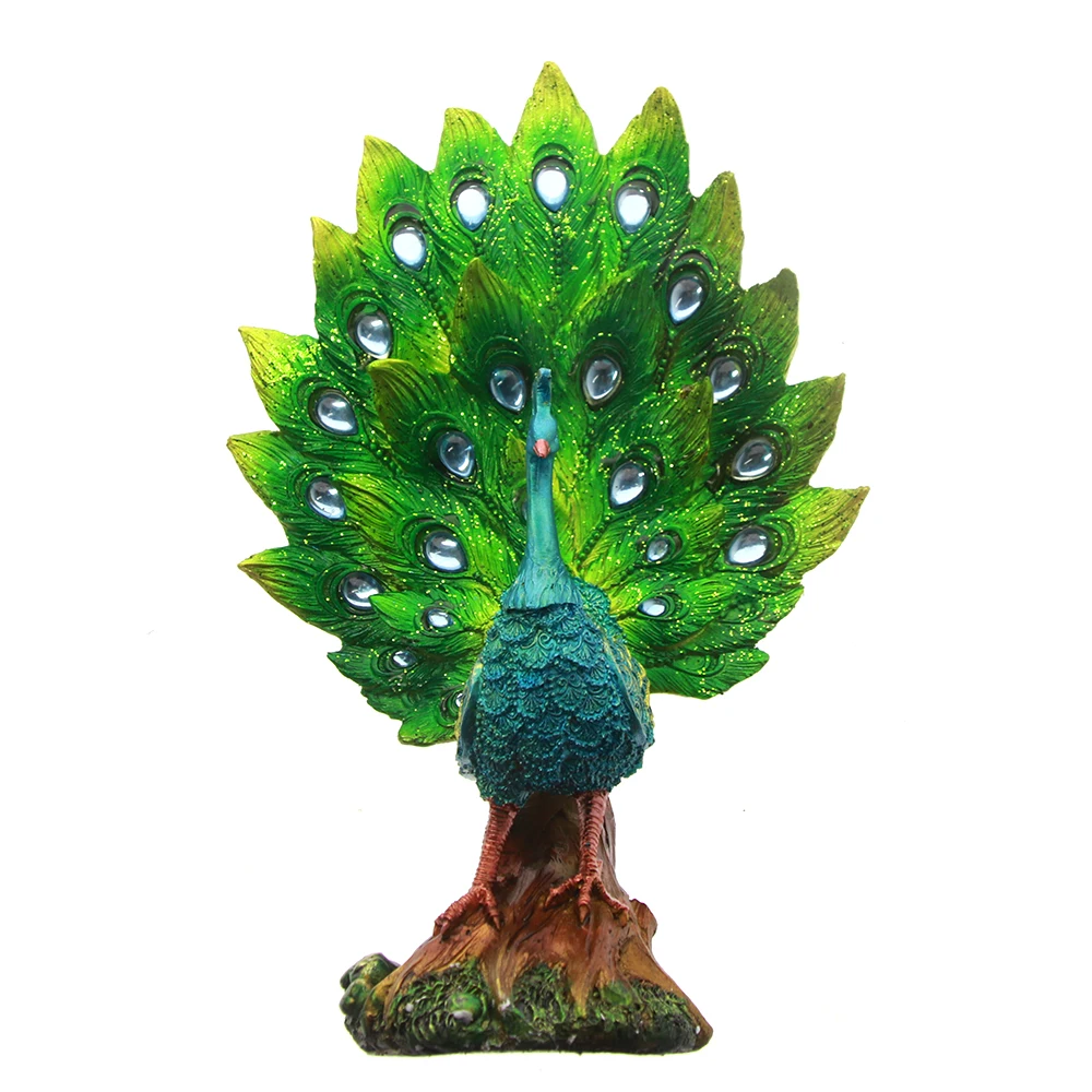 1 шт. гордая птица великолепный красочный павлин с перьями статуя элегантный