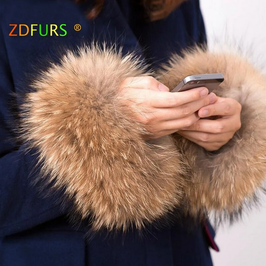 ZDFURS * зимние женские пальто манжеты модные меховые аксессуары браслет из