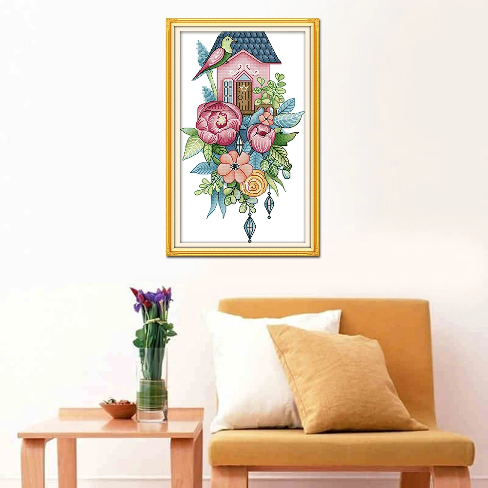 Ваш подарок DA178 14CT 11CT Счетный и печатью Home Decor Птичье домашнего рукоделия кружево вышивка DIY наборы для вышивки крестом
