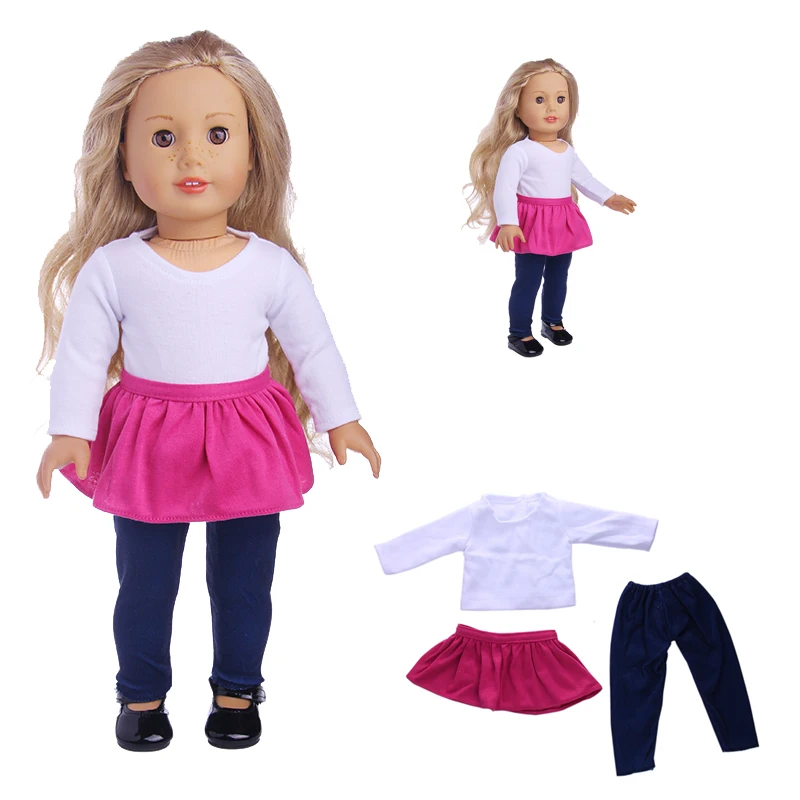 Бесплатная доставка 18 дюймов Кукла 3 шт одежда милые платья аксессуары|Куклы| |
