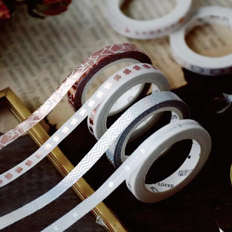 5 мм широкий лидер сусальным золотом геометрические Лазерная Роза цвета: