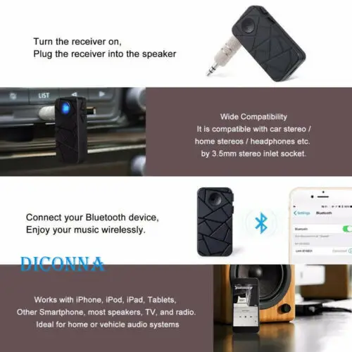 Bluetooth автомобильный комплект беспроводной аудио вспомогательный адаптер