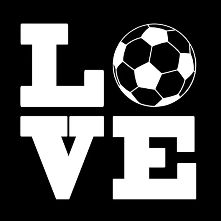 

14*14CM LOVE Football Reflective Personalized Car Stickers Motorcycle Decals Car Styling Black/Silver C1-0091
