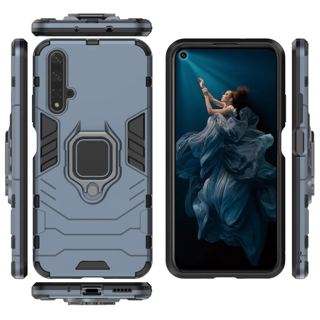 Гибридный чехол с кольцом-подставкой для Huawei Honor 20 Pro жесткий силиконовый +