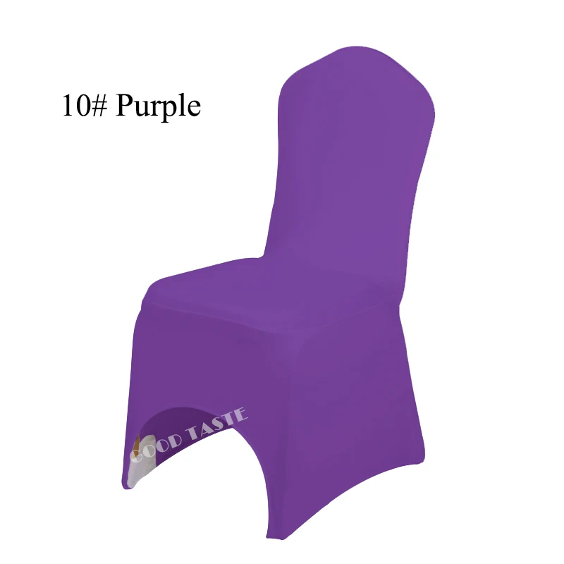 Purple Лайкра Чехлы для стульев 100 шт. Популярные стрейч железа корпоратив Чехлы для стульев для свадебного банкета брак и Юбилей празднование - Цвет: Purple