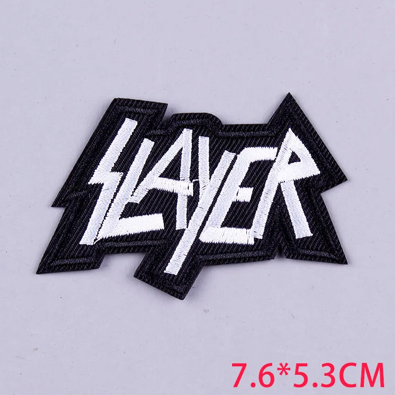 

Letter Patch Rock Band Patches For Clothing DIY Stripe On Clothes Embroidered Iron On Patches Metal Bands Patch Applique Stripe