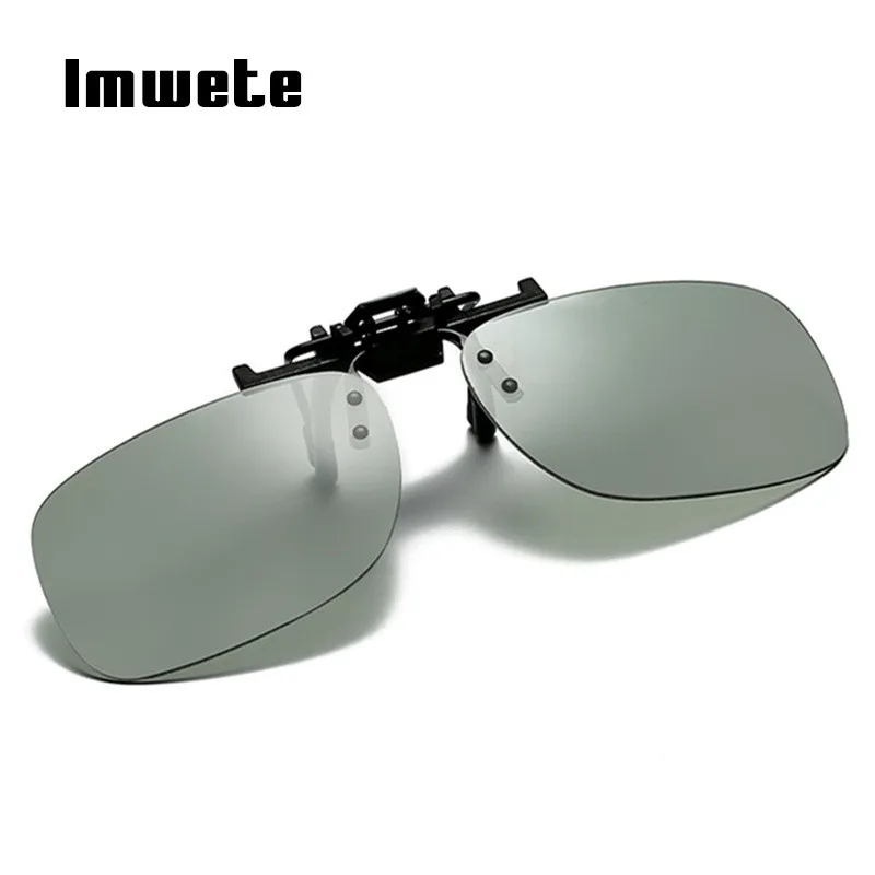 Imwete, классические фотохромные солнцезащитные очки, зажимы для мужчин, поляризационные, хамелеон, солнцезащитные очки, зажим для мужчин, водительские очки, зеркальные солнцезащитные очки