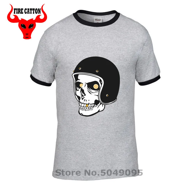 Комиксов Футболка Camiseta Hombre Биткоин ад Райзер футболка забавная Мужская с черепом