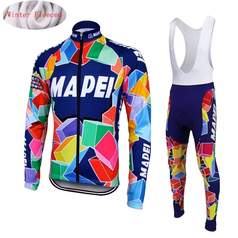 Мужской теплый комплект одежды из флиса MAPEI трикотажная куртка для велоспорта