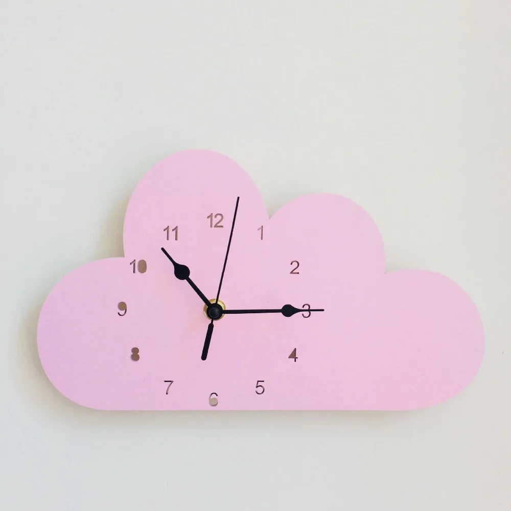 Nordic Style Nursery & Kids Decor Clock Swan Bear Cloud Wall hanging Wood Toys Model Baby Kid Room Furnish Artic Home Decoration