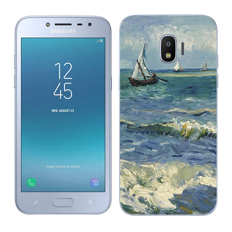 Для Samsung Galaxy J2 Pro 2018 чехлы для телефонов с масляной росписью 5 0 дюйма J250F Мягкие