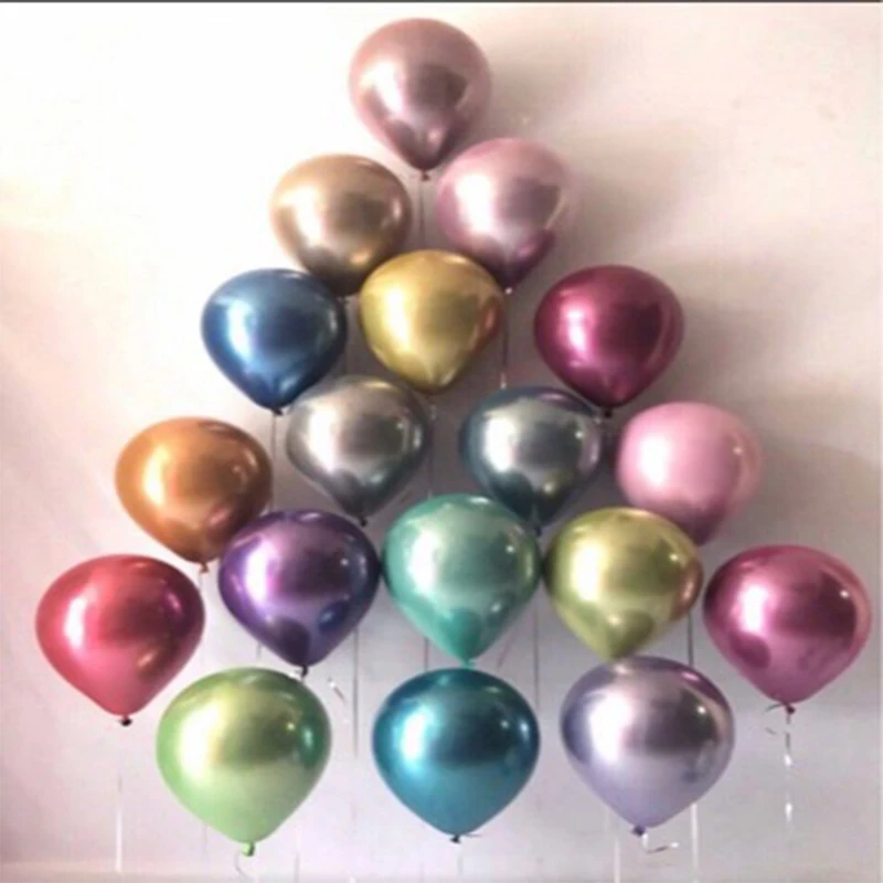 12 дюймов круглые шары из латекса цвета металлик мигающий металлические шарики