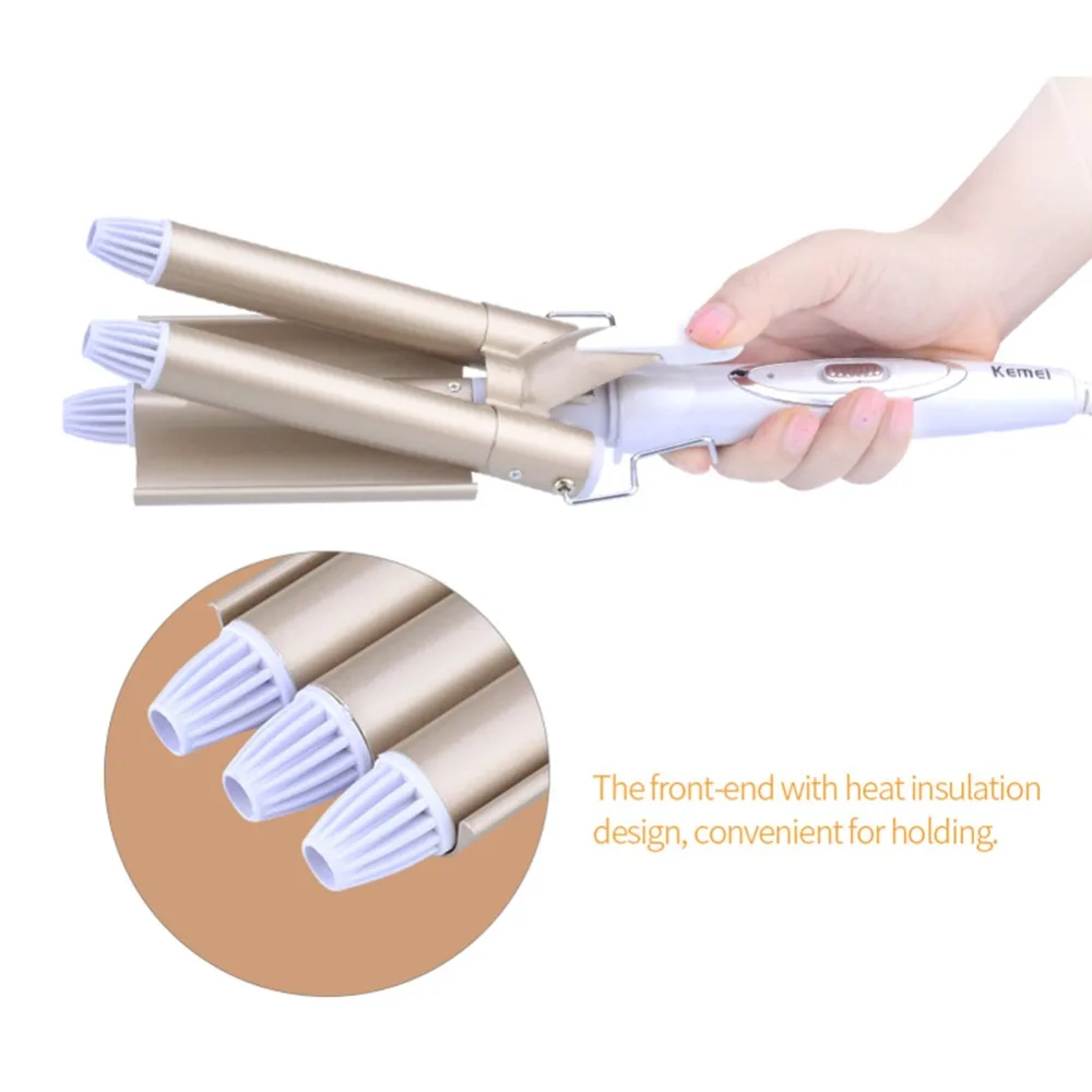 High Quality Professional 110-220V Hair Curling Iron Ceramic Triple Barrel Curler Waver Styling Tools Styler | Красота и здоровье