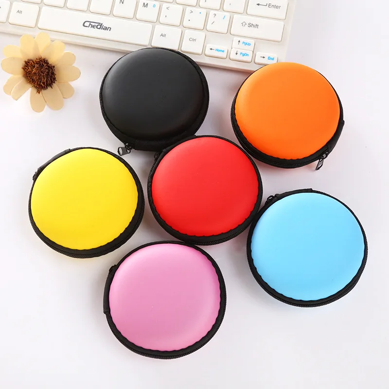 Fashion Mini Round Coin Purse Bag Women Neutral Earphone Case Wallet Data Cable Storage Box Portable Ear Phone Key Headset Pouch | Багаж и