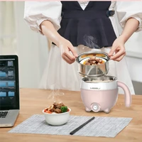 portable electric mini multi cooker hot pot cooker steamer red dot design frying pan pink needle pot for student office worker
