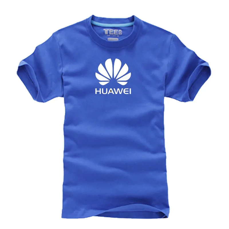 Летняя футболка с логотипом Huawei хлопковая Повседневная коротким рукавом |