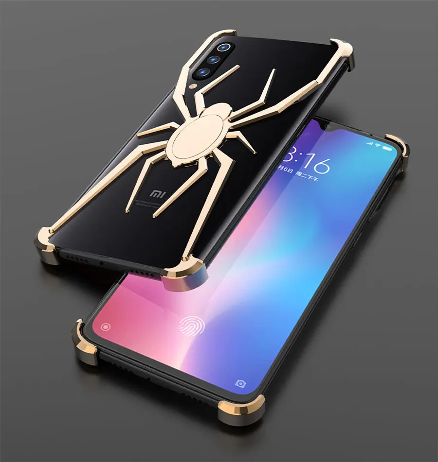 Металлический бампер с пауком для Xiaomi mi 9, чехол для Xiaomi mi 9, чехол Xio mi 9, роскошный стильный противоударный чехол
