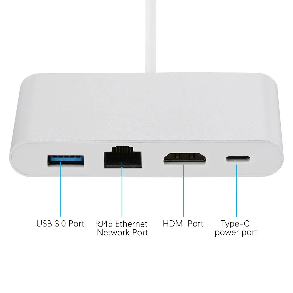 Mosunx USB C к HDMI 4K + RJ45 LAN сеть 3 0 type адаптер конвертер AC1403 8D1115 Прямая поставка| |