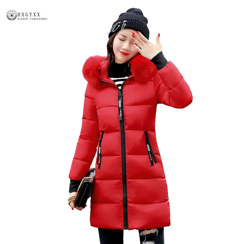 Женское хлопковое пальто длинная стеганая куртка большого размера с меховым