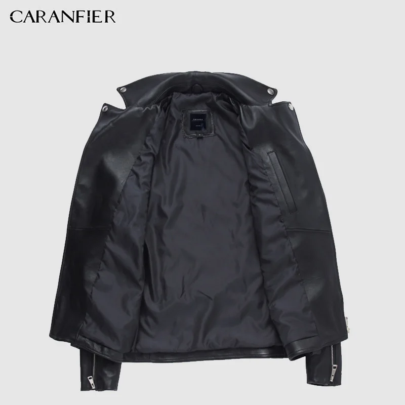 CARANFIER популярные модные куртки из овечьей кожи шикарные облегающие