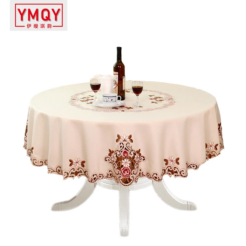 YMQY Elegant Round Table Cloth Fashion Embroidery Fabric Art Tablecloth Modern Rural Style free shipping | Дом и сад