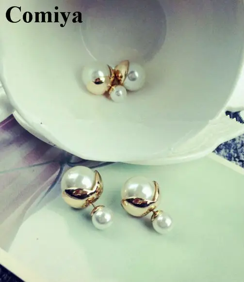 Женские серьги гвоздики с искусственным жемчугом золотого цвета|fashion stud earrings|stud