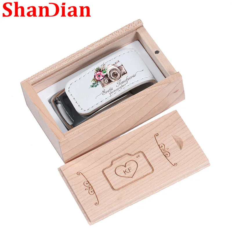 SHANDIAN Заказная компания с логотипом, Usb 2,0 флэш-накопитель 32 ГБ 4 ГБ 8 ГБ 16 ГБ Флешка Кожа Usb+ коробка(более 10 шт бесплатный логотип