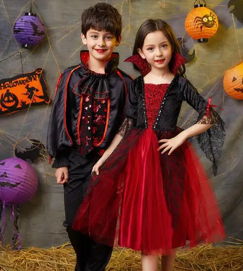 2018 Halloween Costumes Children Masquerade Princess Dress Kids Witch Costume Fancy Fantasia Infant Vampire Cloak Cosplay Girl |