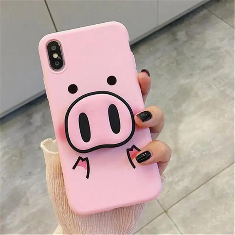 With Nose Holder Для huawei P20 Pro P30 P10 Plus Nova 3i 3 3E 4 5 mate 10 20 Pro Чехол со свиньей носой мягкий ремешок для телефона чехол s P 20 mate 20 Lite - Цвет: With Nose Holder