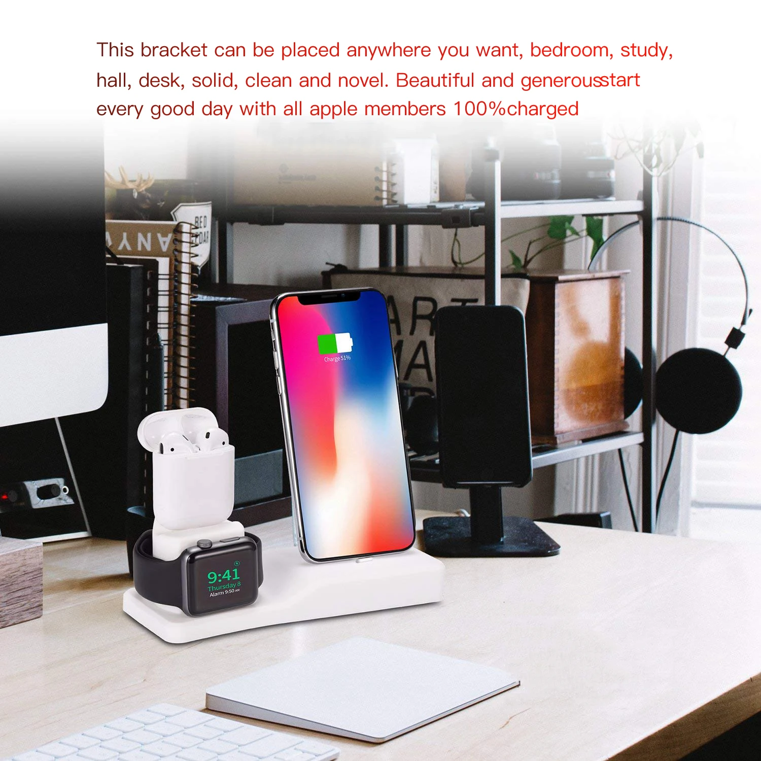 3 в 1 зарядная док-станция держатель для Iphone X XS Iphone 8 Iphone 7 Iphone 6 Силиконовое зарядное устройство Подставка док-станция Apple watch Airpods