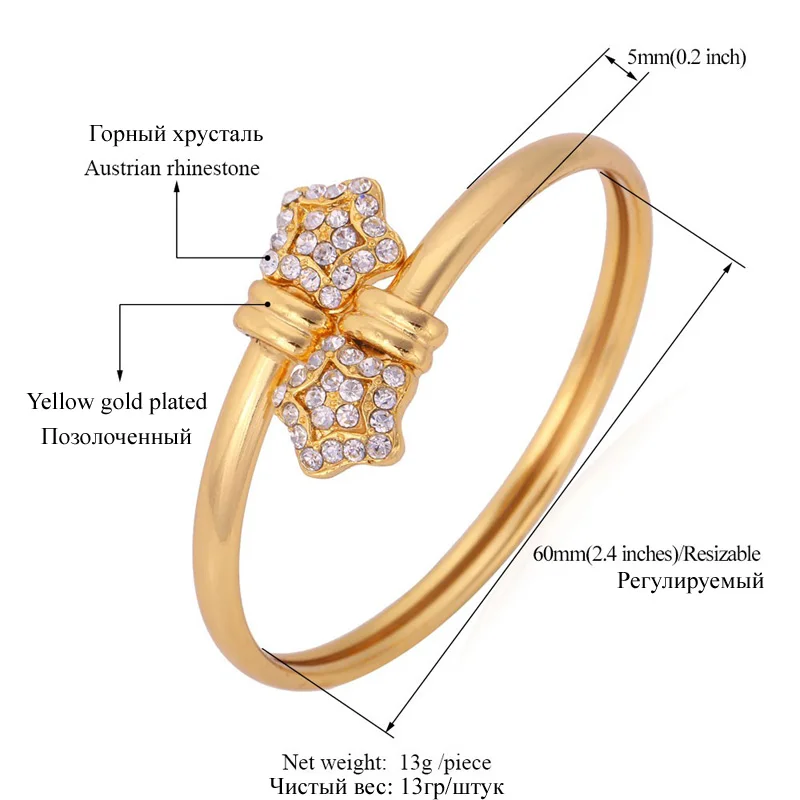 U7 Стразы Звезд Браслет Для Женщин Ювелирные Изделия Позолоченный Бесконечный