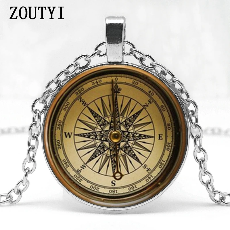 2018/Паровой Панк компас Круглый Кулон Женское Ожерелье цепочка ожерелье |