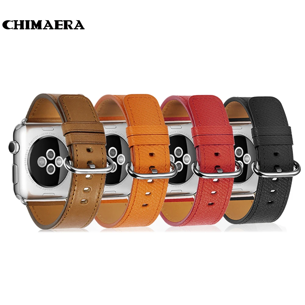 CHIMAERA для Apple ремешок часов кожаный черный/оранжевый/красный наручных iWatch Watch 38