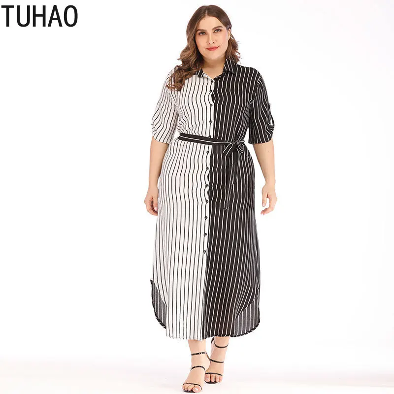 TUHAO летнее платье больших размеров 5XL 4XL 3XL женское офисное повседневное Vestidos