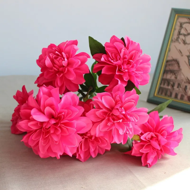 10 головок большой букет из шелка искусственные цветы высокая имитация свадебные